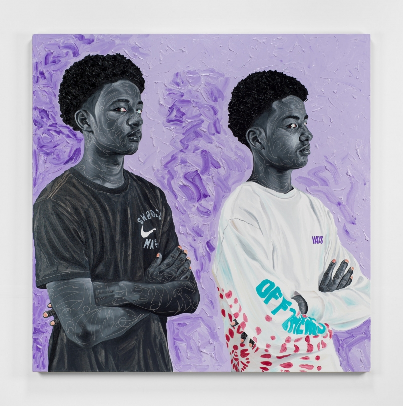Otis Kwame Kye Quaicoe Davonni & Xavier, 2021 Oil on canvas 60 x 60 in (152.4 x 152.4 cm)