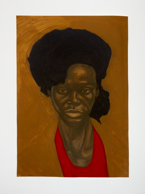 Collins Obijiaku Sandra, 2022 Oil and charcoal on paper 39.37 x 27.56 in (100 x 70 cm) unframed 45.75 x 33.25 x 1.25 in (116.2 x 84.5 x 3.2 cm) framed