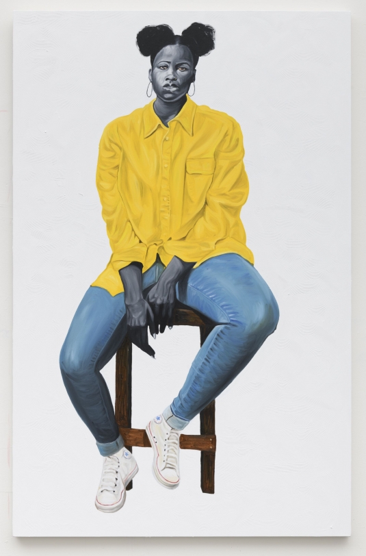 Otis Kwame Kye Quaicoe Portrait in Yellow, 2019 Oil on canvas 85 x 55 in (215.9 x 139.7 cm)