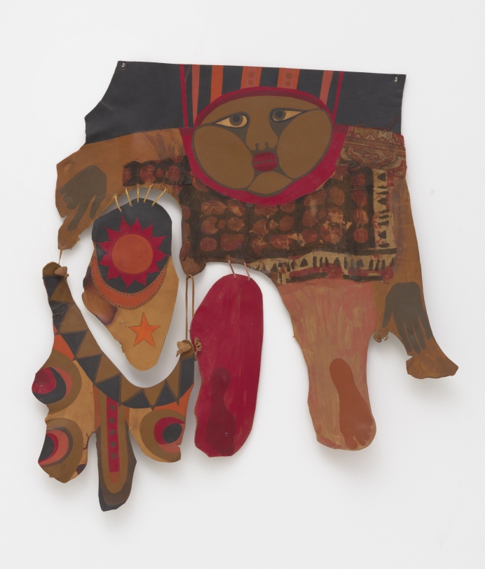 Betye Saar Eshu (The Trickster), 1971 Mixed media assemblage 40.25 x 38 x .25 in (102.2 x 96.5 x 0.6 cm) Collection of the Art Institute of Chicago; Nancy Lauter McDougal and Alfred L. McDougal Fund