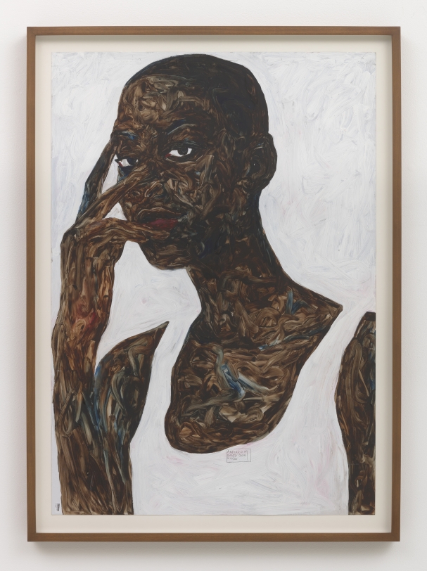 Amoako Boafo Looking Through Two Fingers, 2018