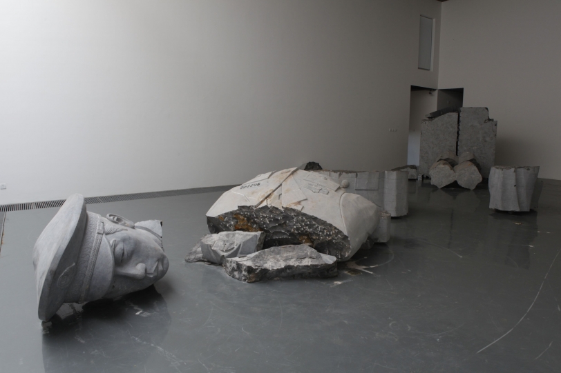 Zhao Zhao Broken Officer Sculpture, 2011 Limestone Dimensions variable