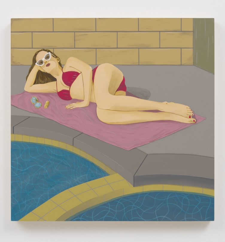 Ed Templeton Erin Sunbathing, 2015 Acrylic on panel 24 x 24 in (60.96 x 60.96 cm)