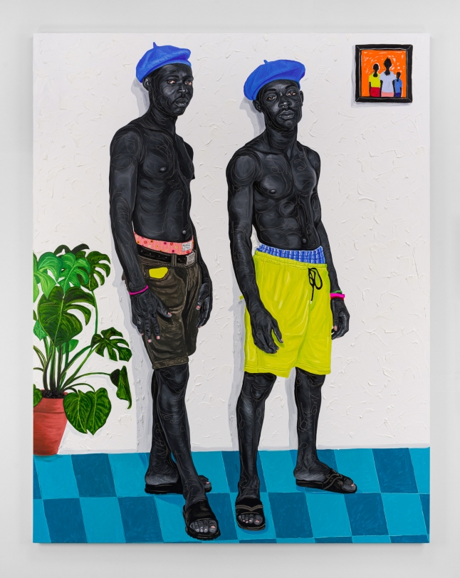 Otis Kwame Kye Quaicoe Beret Boys, 2021 Oil on canvas 108 x 84 in (274.3 x 213.4 cm)