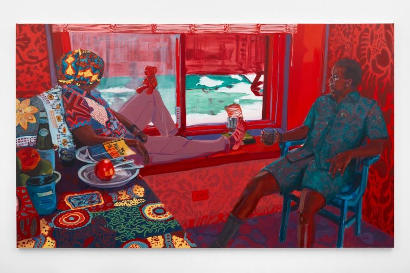 Wangari Mathenge  The Ascendants XI (Homage To Ecclesiastes Three, One through Eight), 2021  Oil on canvas  70 x 120 in (177.8 x 304.8 cm)