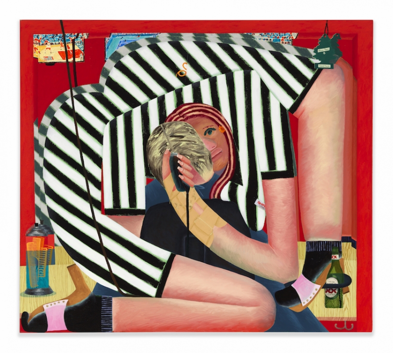 Celeste Rapone Managing at Sports Clips, 2019 Oil on canvas 48 x 54 in (121.9 x 137.2 cm)