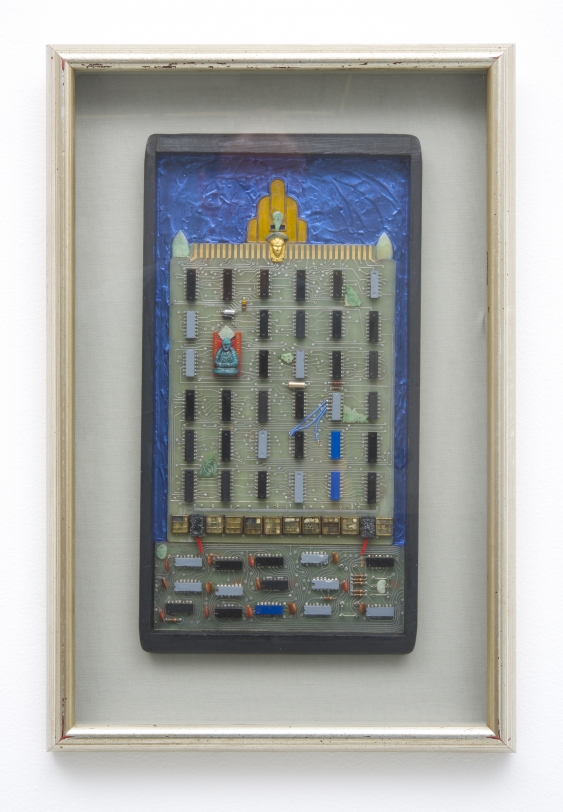 Betye Saar Lost Dimensions of Time, 1988 Mixed media collage 14.25 x 7.5 x 1 in (36.2 x 19.1 x 2.5 cm)